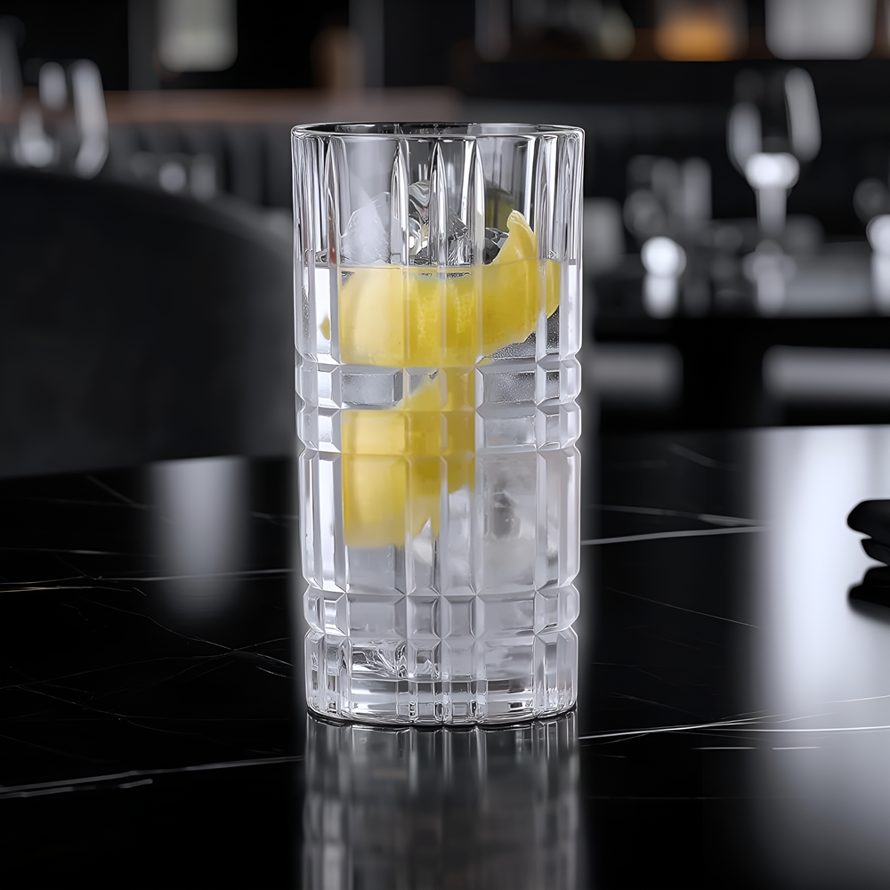 Grid-Cut Glass Cup Set (4 Pcs) | Full House Lebanon