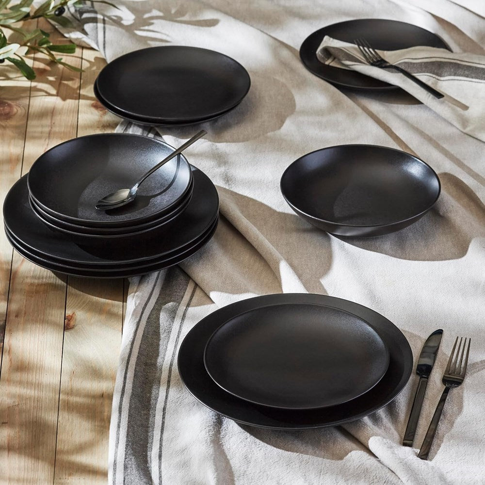 Black Mate Dinnerware Set (18 Pcs) | Full House Lebanon