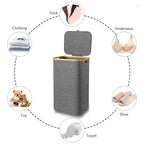 Fabric Laundry Basket with Bamboo Lid | Full House Lebanon