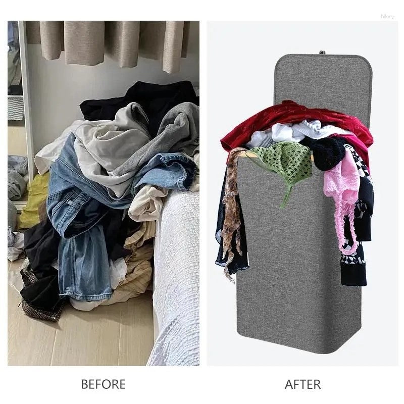Fabric Laundry Basket with Bamboo Lid | Full House Lebanon