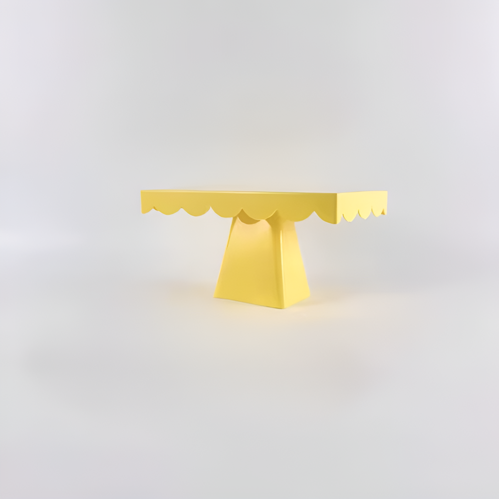 Rectangular  Cake Stand with Scalloped Edge