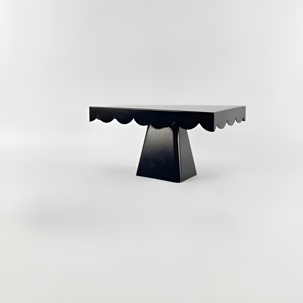 Rectangular Cake Stand with Scalloped Edge - Grey | Full House Lebanon