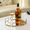 Round Gold Mirror Decorative Tray | Full House Lebanon