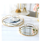 Round Gold Mirror Decorative Tray | Full House Lebanon
