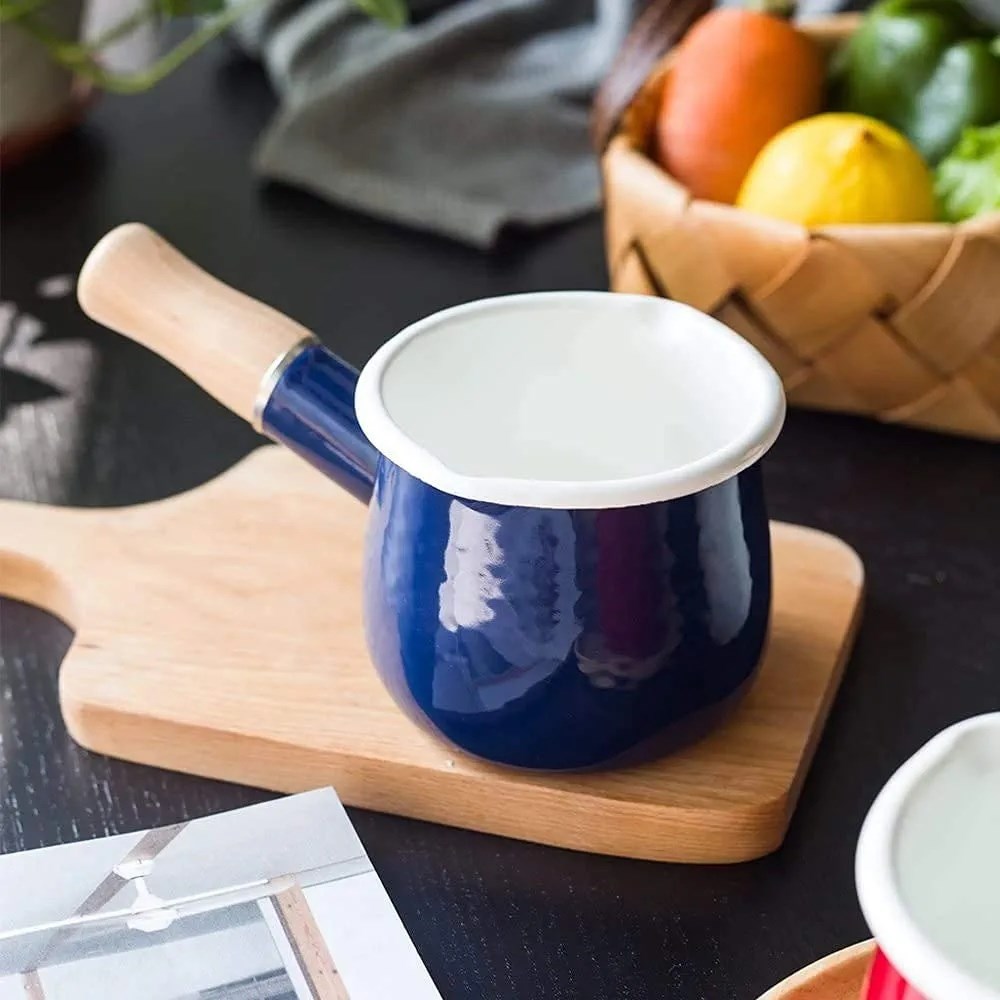 Enamel Milk Pot - Light Blue | Full House Lebanon