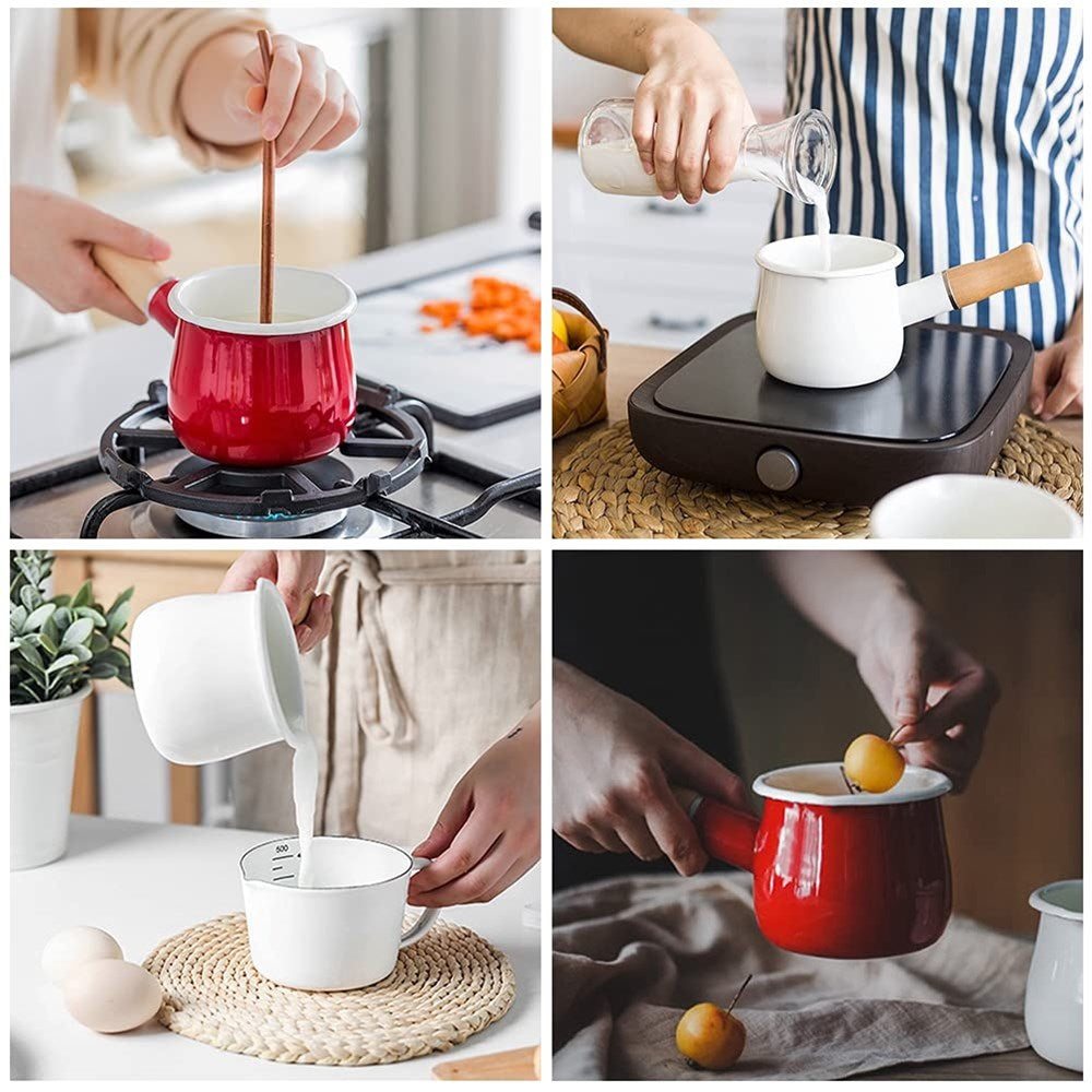 Enamel Milk Pot - White | Full House Lebanon