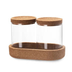 Glass Qtip Holder with Cork Lid Set (3 Pcs) | Full House Lebanon