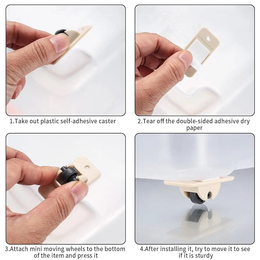 Self Adhesive Wheels Caster (4 Pcs) | Full House Lebanon