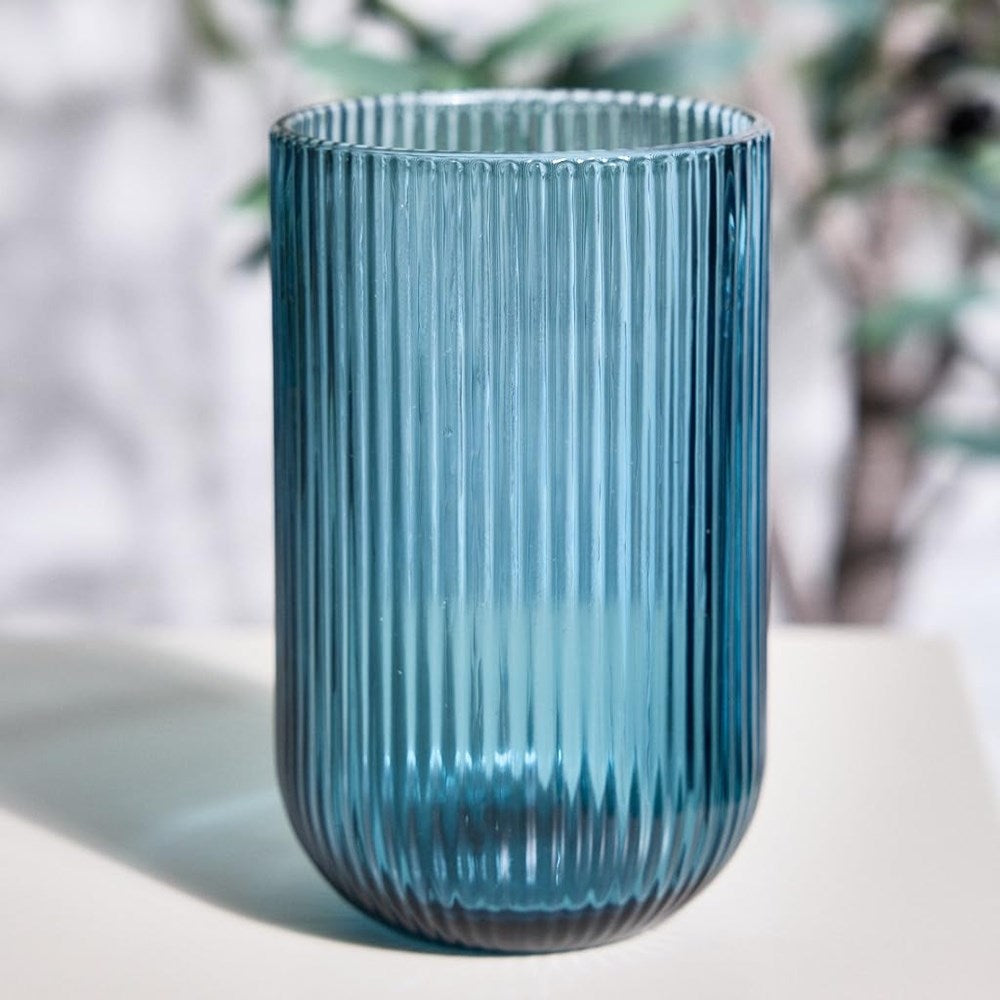 Ribbed Colored Glass Tumbler