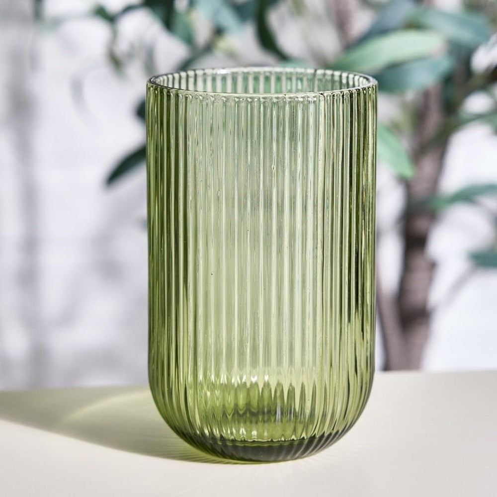 Ribbed Colored Glass Tumbler