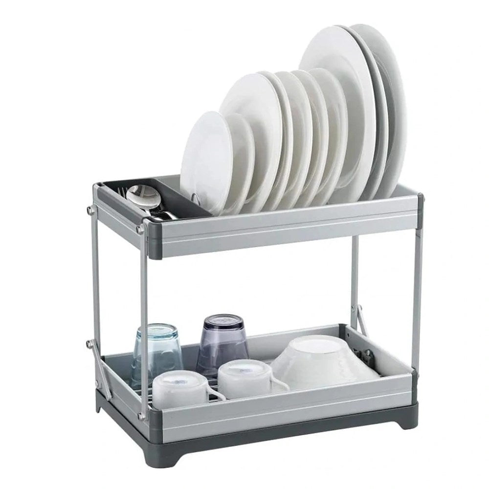 Collapsible 2 -Tier Aluminum Dish Rack | Full House Lebanon