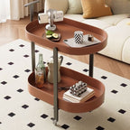 Leather Rolling Cart - Long round | Full House Lebanon