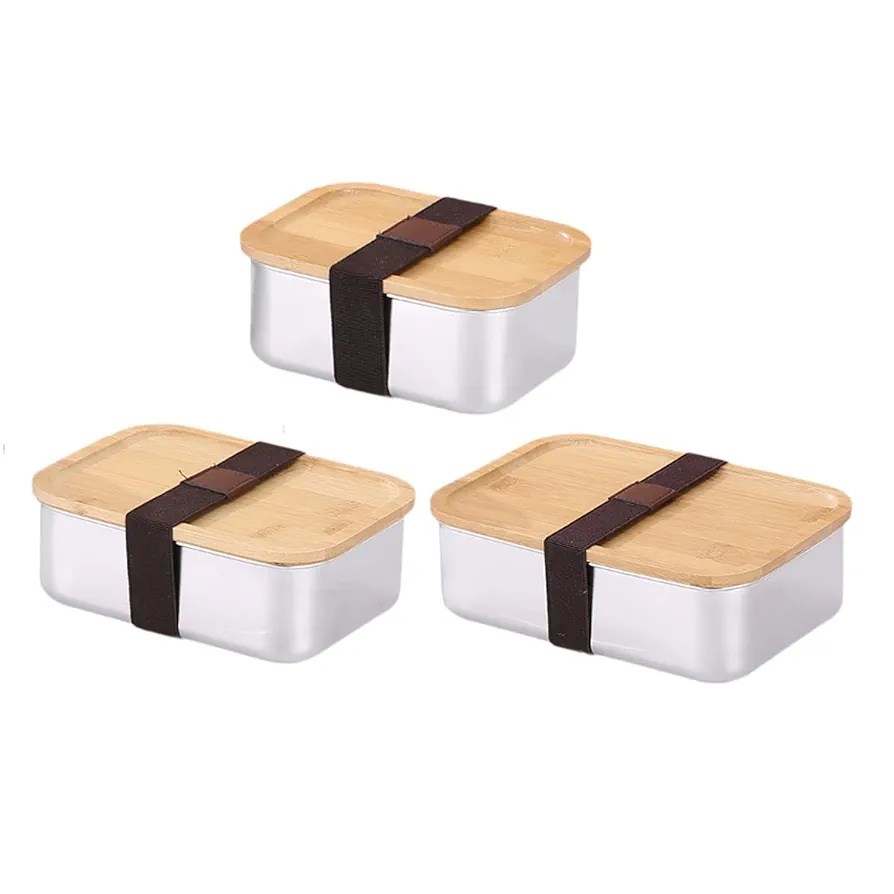 Stainless Steel Lunch Box with Bamboo Lid | Full House Lebanon
