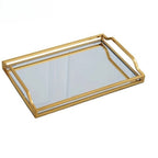 Rectangular Golden Glass Mirror Tray | Full House Lebanon