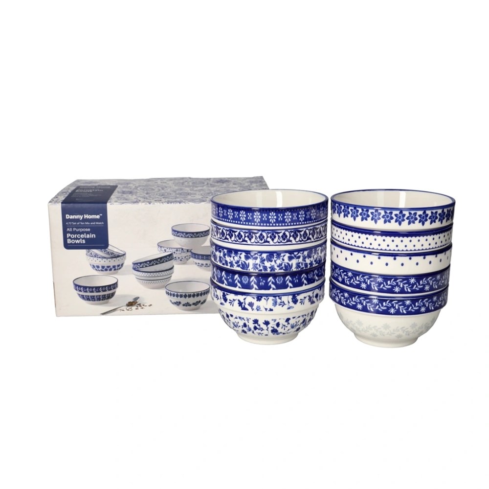 All Purpose Porcelain Serving Bowl Set (10 Pcs) | Full House Lebanon