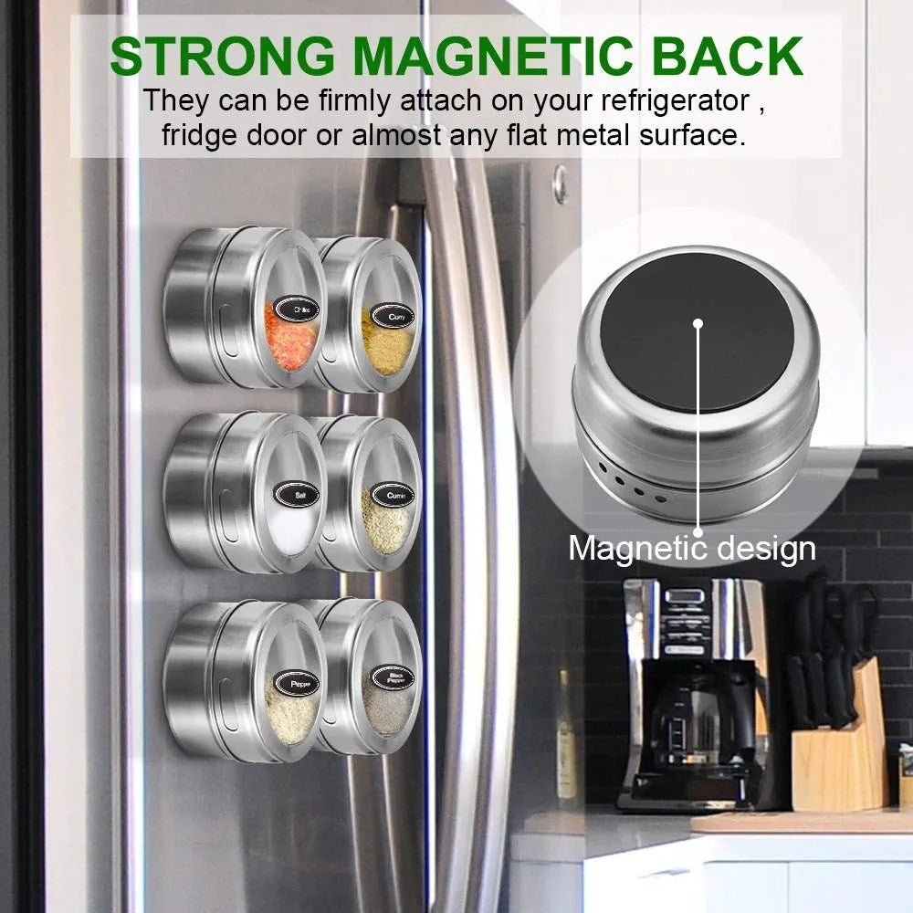 6 Magnetic Jar Spice Rack | Full House Lebanon