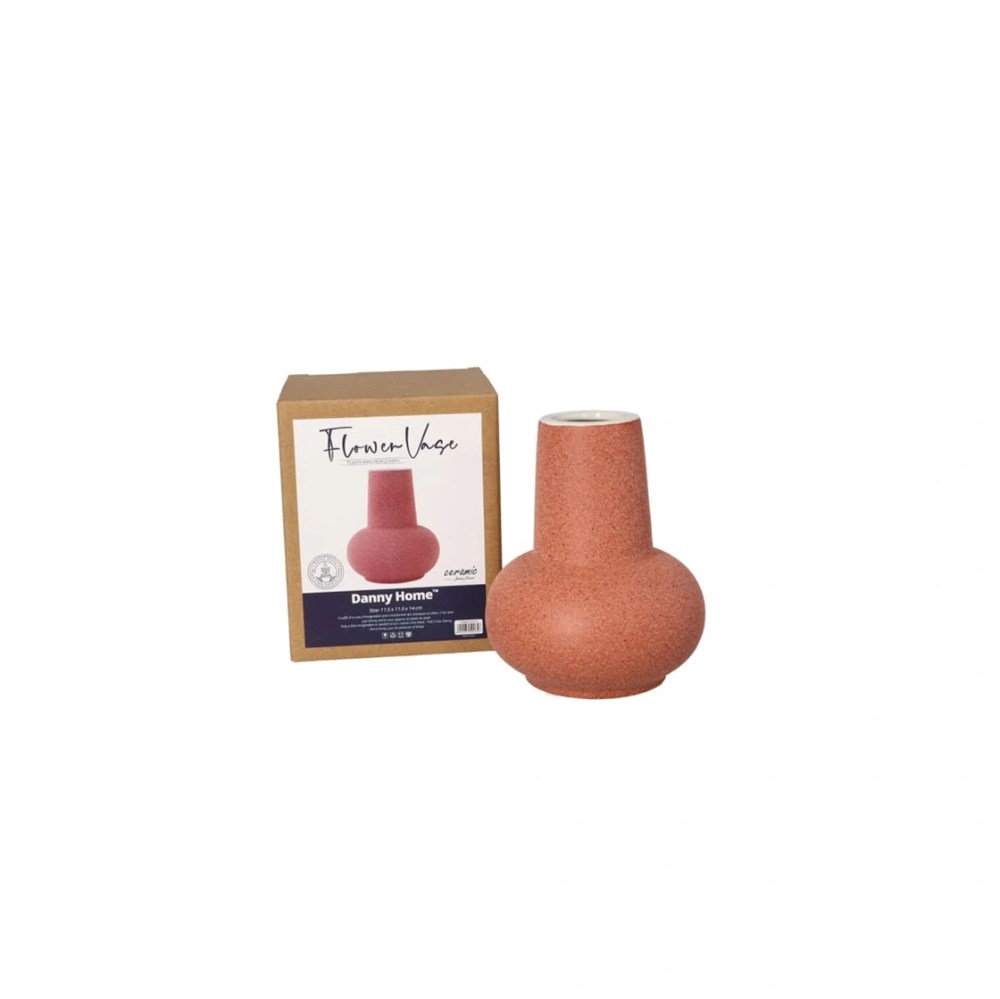 Modern Ceramic Textured Vase - Large, Grey | Full House Lebanon