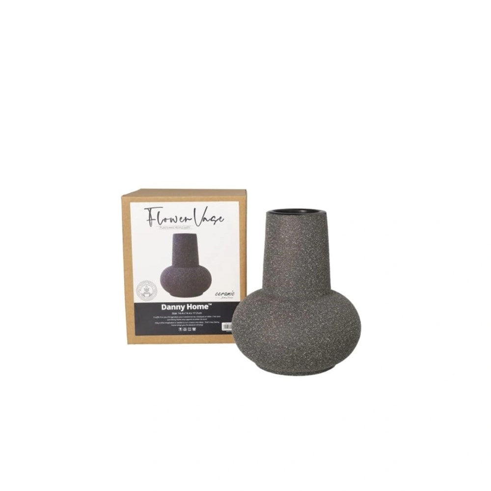 Modern Ceramic Textured Vase - Large, Peach | Full House Lebanon