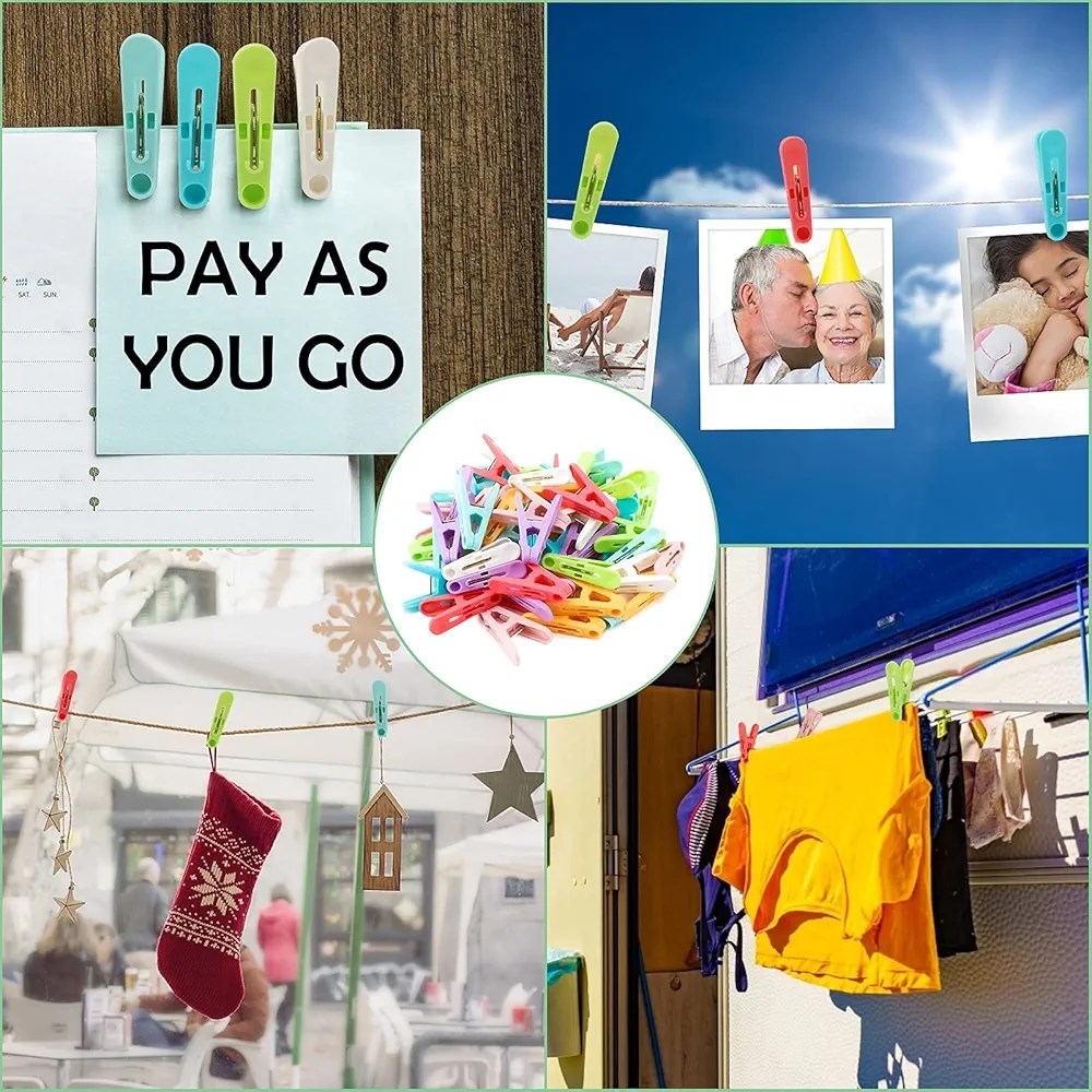 Colorful Plastic Cloth Pegs(50 Pcs) | Full House Lebanon