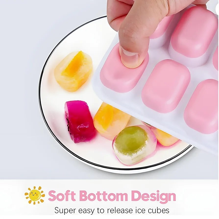 14-Grids Silicone Ice Cube Tray - Light Pink | Full House Lebanon