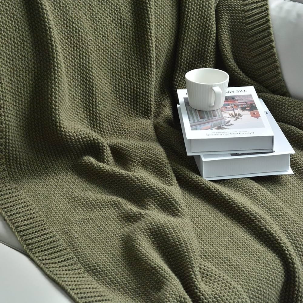 Cannon Knitted Throw Blanket - White | Full House Lebanon