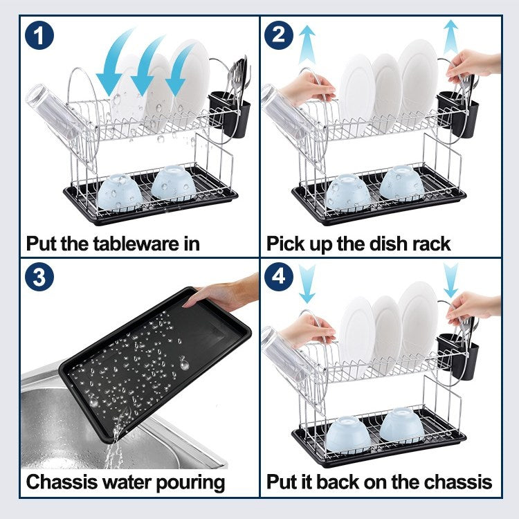 Chrome Platted 2 Tier Dish Rack | Full House Lebanon