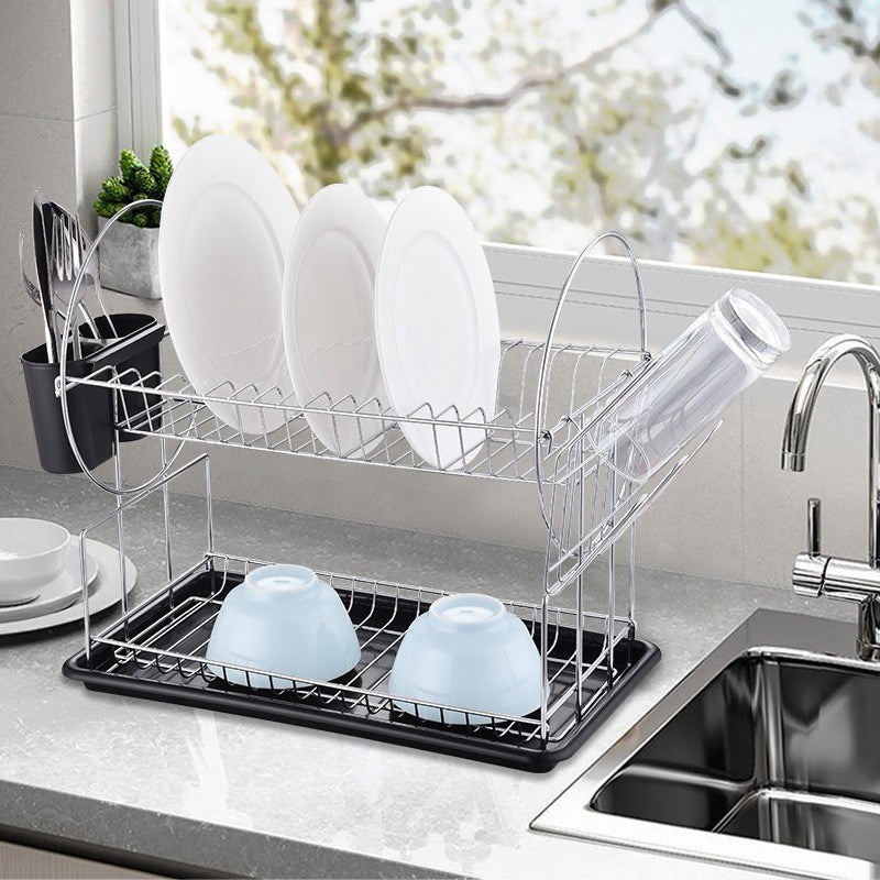 Chrome Platted 2 Tier Dish Rack | Full House Lebanon