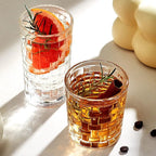 Grid-Design Glass Tumbler Set (6 Pcs) - 400 ml | Full House Lebanon