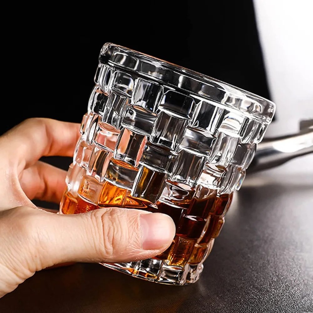 Grid-Design Glass Tumbler Set (6 Pcs) | Full House Lebanon