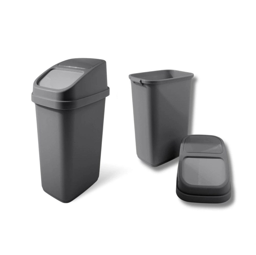 Swing-Top Waste Bin - 17 L, Grey | Full House Lebanon