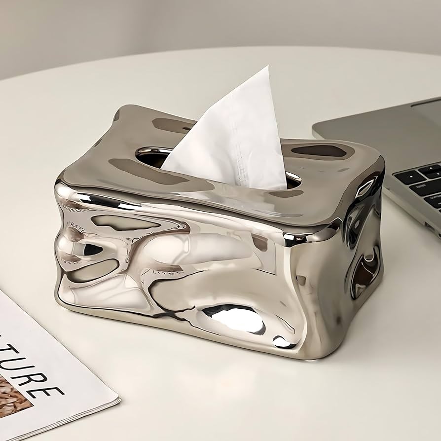 Silver Wave Tissue Box | Full House Lebanon