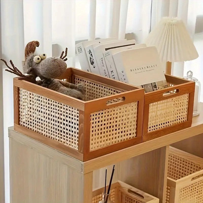 Multifunctional Rattan Woven Storage Box Set (2 Pcs) | Full House Lebanon