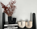 U-Shaped Ceramic Vase - Small, Black | Full House Lebanon