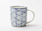 Blue & White Floral Patterned Mug