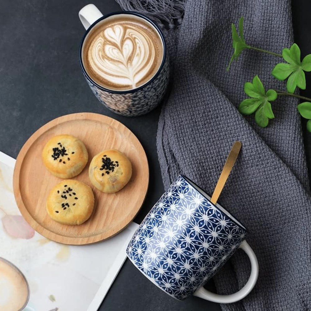 Blue & White Floral Patterned Mug | Full House Lebanon