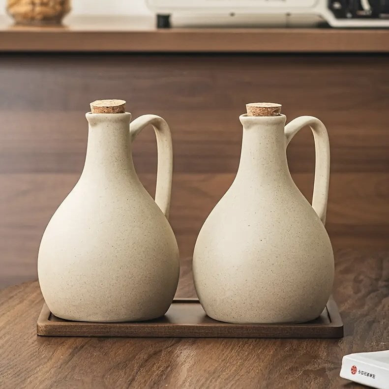 Stone Oil/Vinegar  Kettle with Cork Lid | Full House Lebanon
