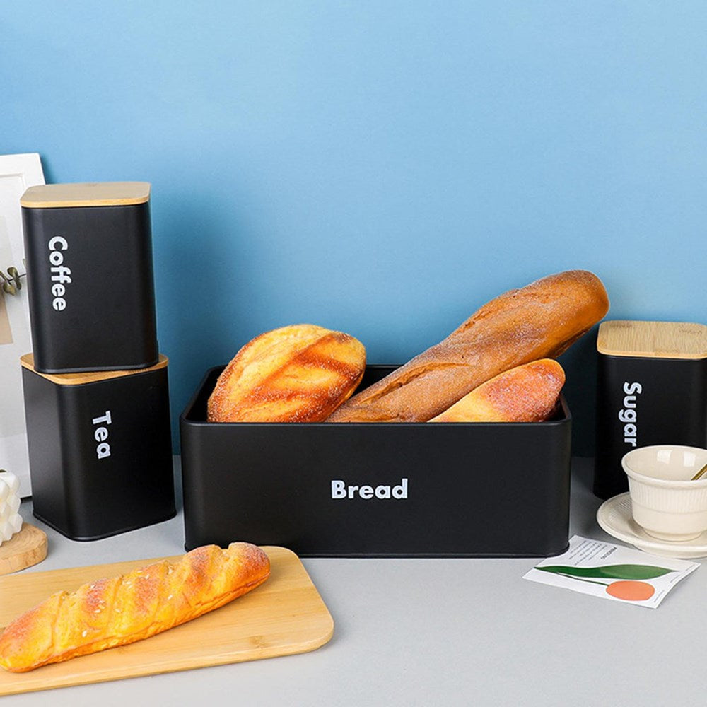 Bread Box  with Canister Set (4 Pcs ) | Full House Lebanon