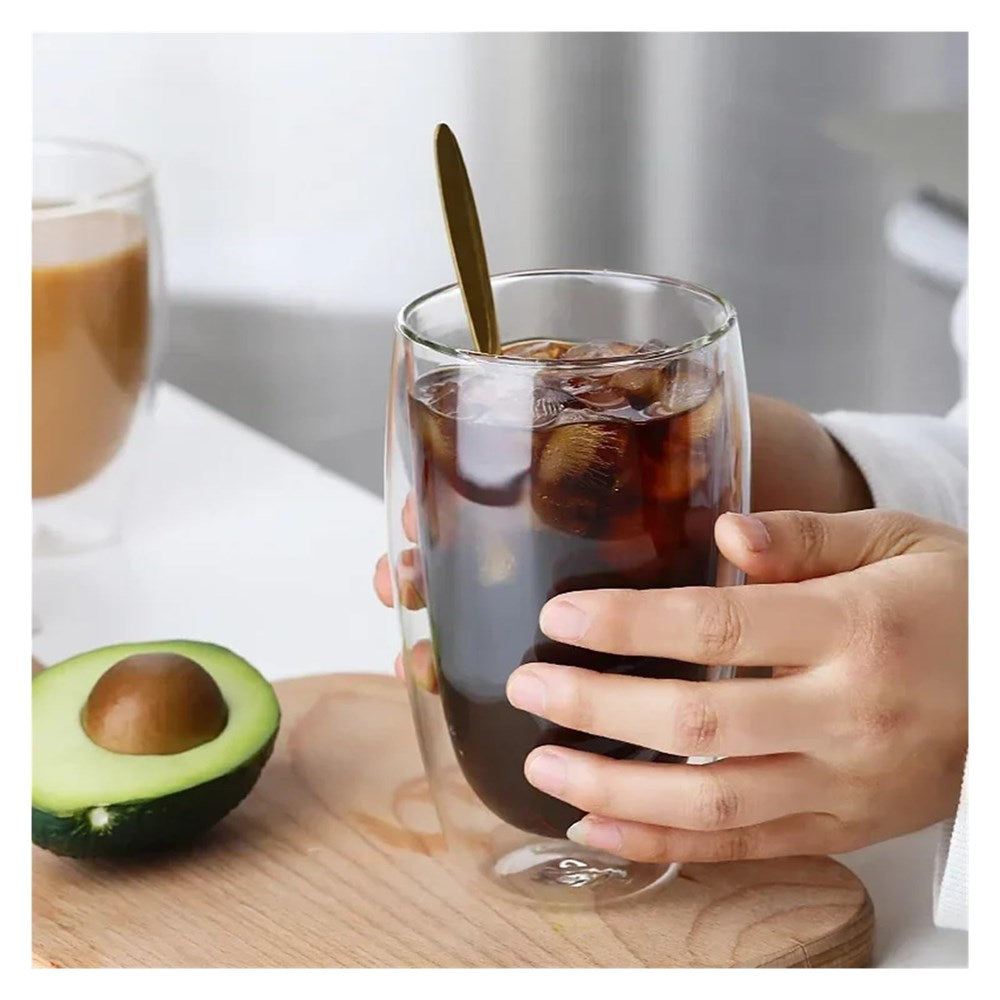 Double-Wall Glass Cup Set (2 Pcs) | Full House Lebanon