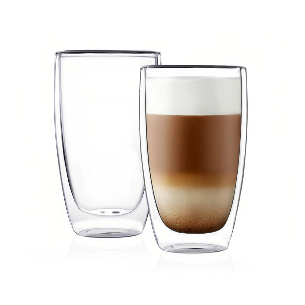 Double-Wall Glass Cup Set (2 Pcs) | Full House Lebanon