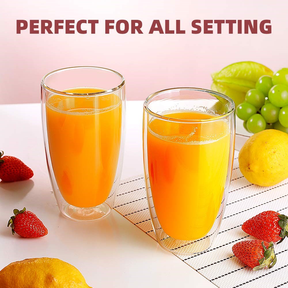 Double-Wall Glass Cup Set (2 Pcs) | Full House Lebanon