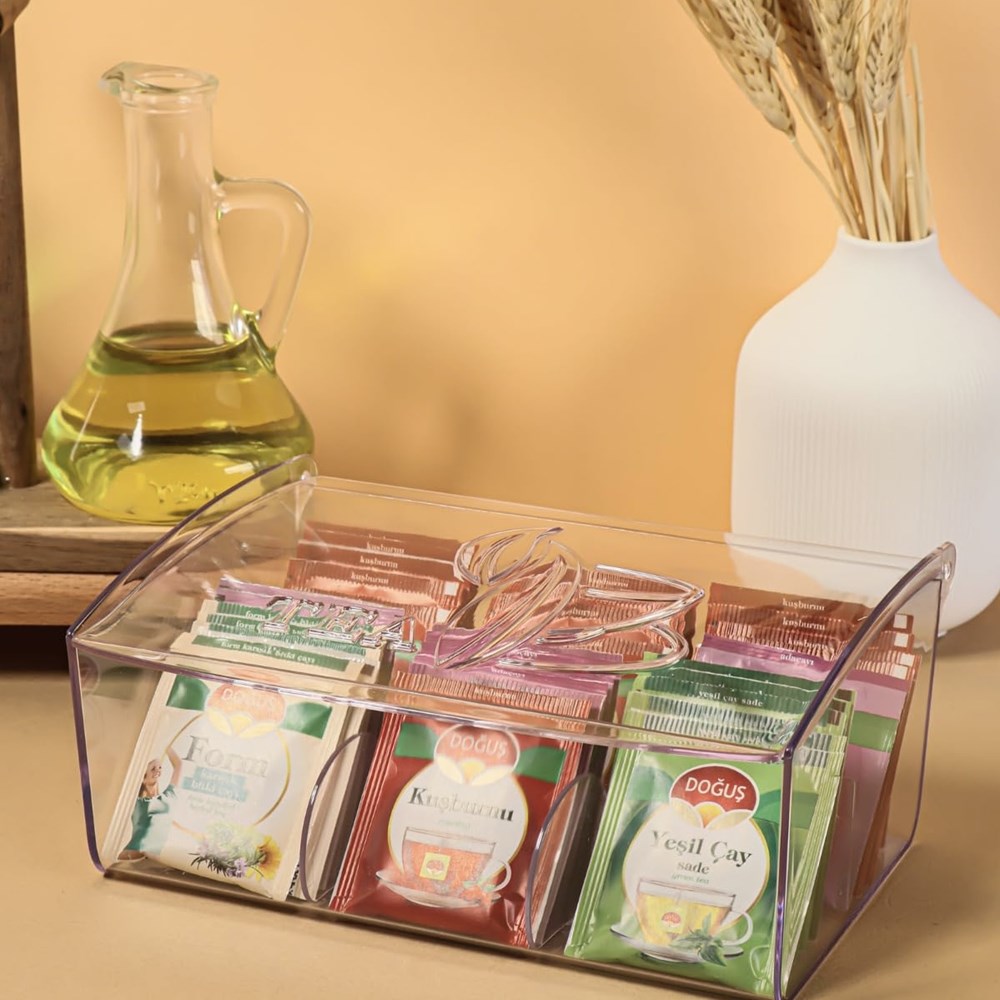 6 -Compartment Plexi tea Box | Full House Lebanon