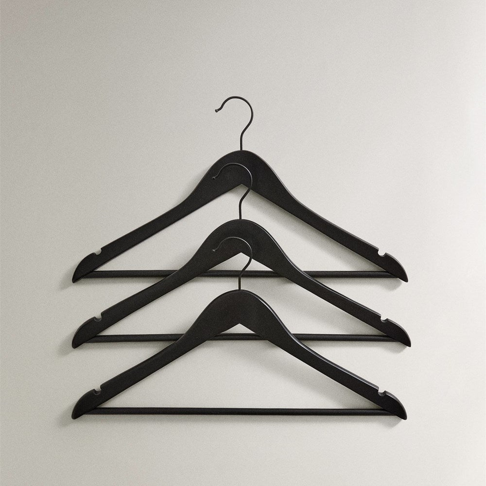 Black Wood Hanger Set (3 Pcs) | Full House Lebanon