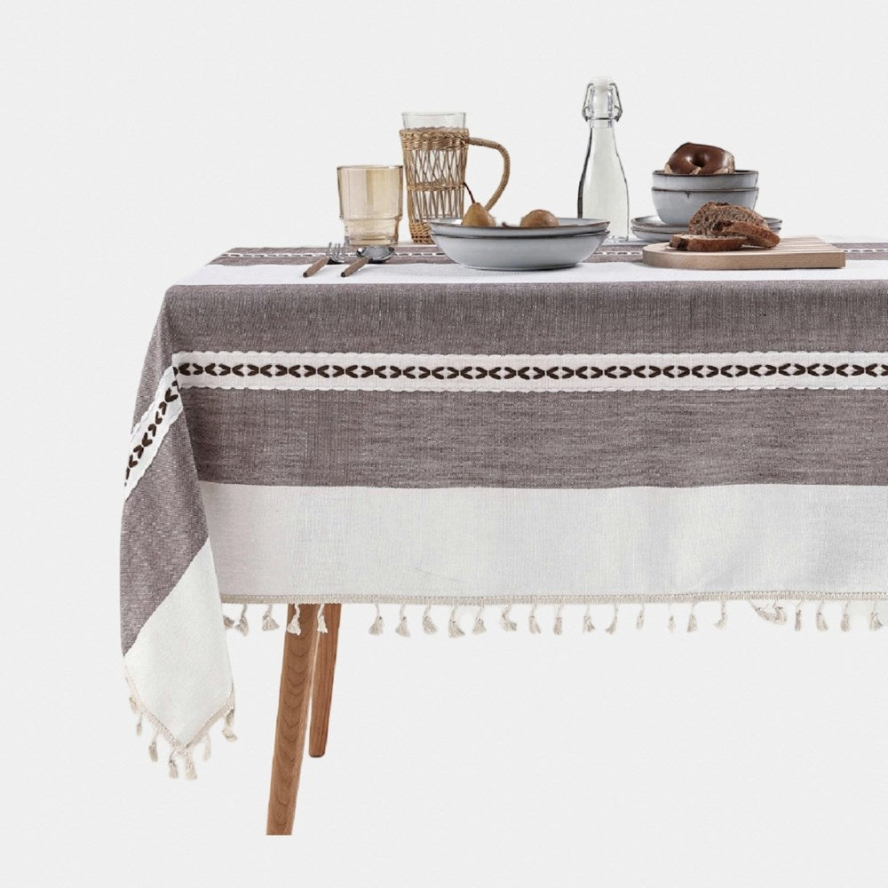 Table Cloth with Tasseled Edges