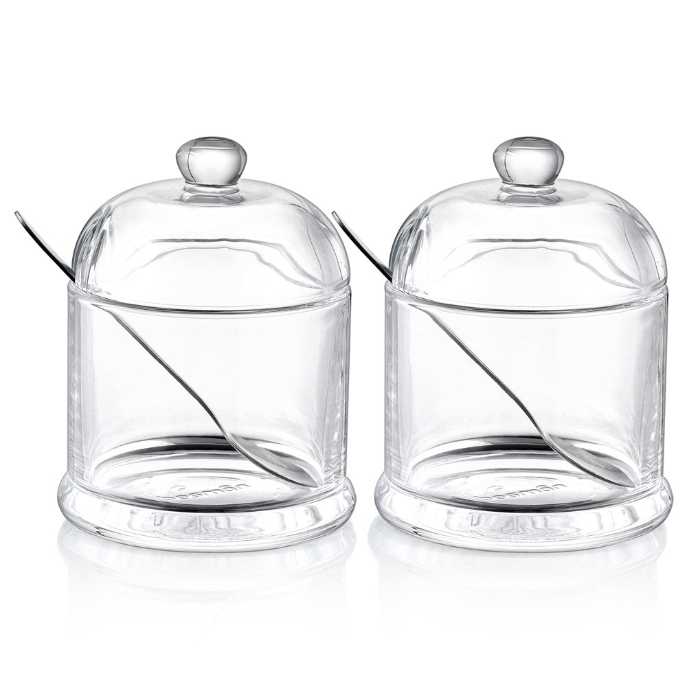 Glass Seasoning Jars with Acrylic Spoon Set (2 Pcs) | Full House Lebanon