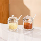 Glass Seasoning Jars with Acrylic Spoon Set (2 Pcs) | Full House Lebanon