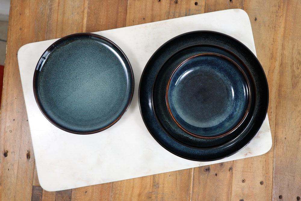 Ocean Blue & Black Dinnerware - Dinner Plate | Full House Lebanon