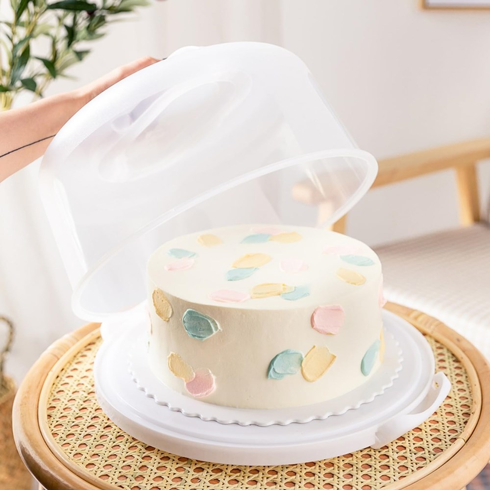 Portable Plastic Round  Cake Container | Full House Lebanon