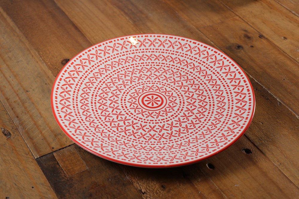 Navy & Orange Patterned Dinnerware - Salad Bowl | Full House Lebanon