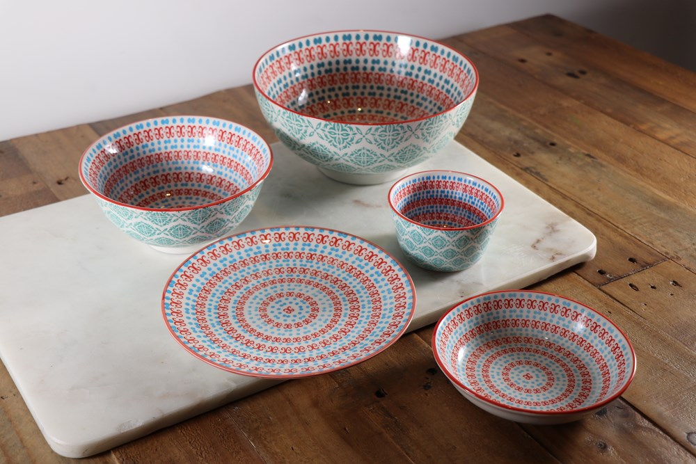 Red & Blue Porcelain Dinnerware - Soup Bowl | Full House Lebanon