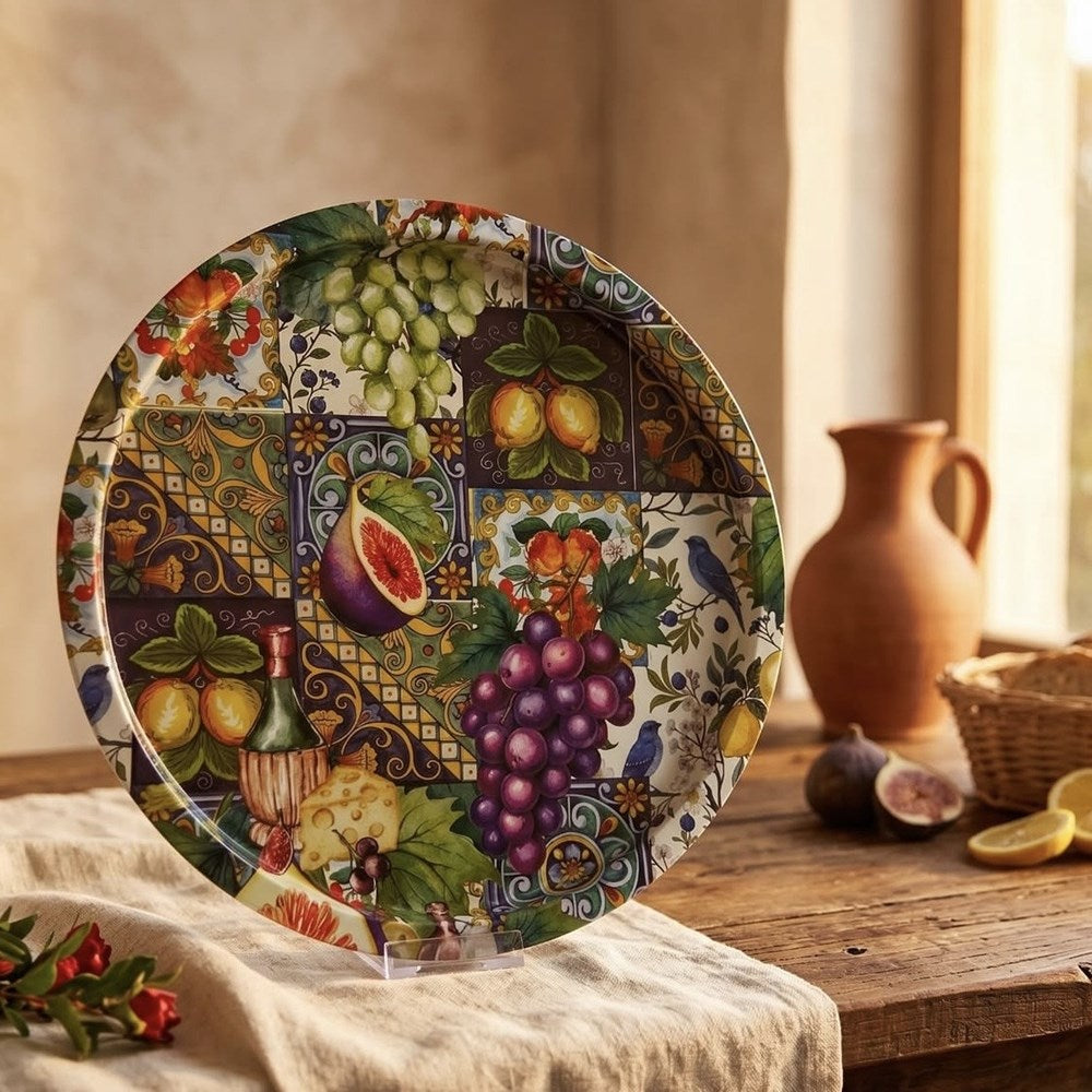 Large Metal Printed Serving Tray